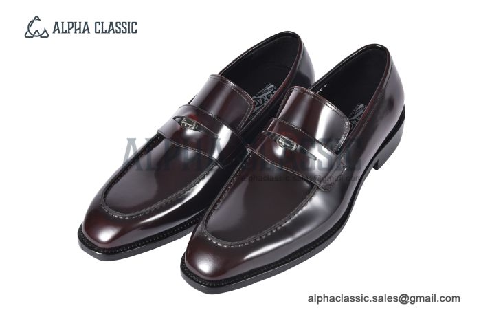 Ferragamo Red Calfskin Loafer with Mental Logo