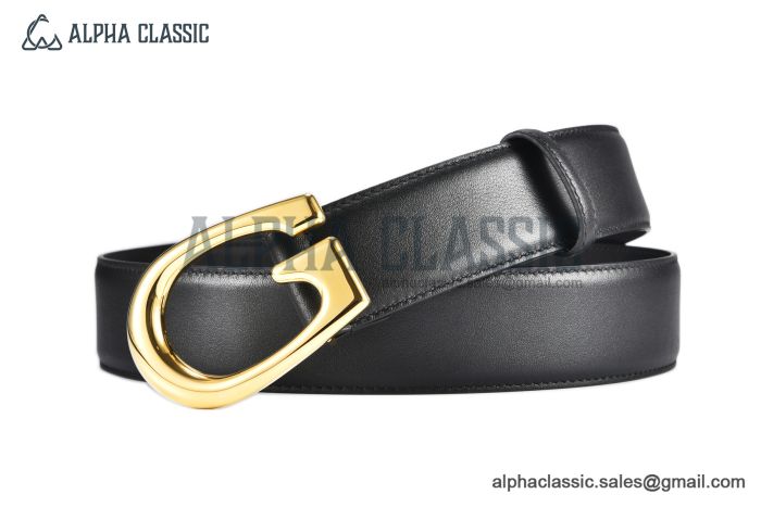 Gucci Belt Black Leather With Yellow Gold G Buckle