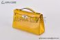 Hermes Mini Kelly Jaune Ambre Crocodile Leather Palladium Hardware Fully Handmade