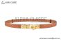 HERMES Lady Rivale Jean 18 YG Buckle & Orange Epsom Leather Belt