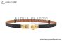 HERMES Lady Rivale Jean 18 YG Buckle & Black Epsom Leather Belt