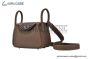 Hermes Mini Lindy Etoupe Togo Leather Palladium Hardware Fully Handmade