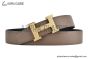 HERMES H Guillochee Belt YG Buckle & Graphite / Craie Reversible Epsom Leather Belt