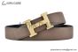 HERMES H Guillochee Belt YG Buckle & Graphite / Craie Reversible Togo & Box 135 Leather Belt