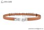 HERMES Lady Rivale Jean 18 Buckle & Orange Epsom Leather Belt