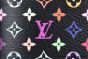 LV x TM Passport Cover Black Murakami Monogram Canvas M13414