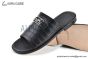 Hermes Izmir Black Croco Patern Leather Sandal with Horse Buckle
