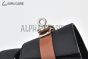 Hermes Jackson Black Epsom & Heritage Brown Leather Sandal