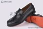 Hermes Slim Silver H Buckle Black Smooth Leather Loafer
