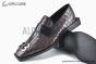 Balenciaga Dark Brown Waxed Paterned Leather Loafer