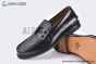 Gucci Monogram Canvas / Black Leather Buckle Loafer