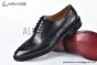 Prada Classic Black Smooth Leather Brogue Oxford