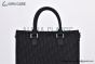 Dior Saddle Tote Bag Black Oblique Jacquard with Grained Calfskin