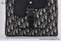 Dior Saddle Backpack with Flap Beige & Black Oblique Jacquard with Black Grained Calfskin