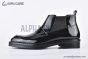 Prada Classic Boot Black Burnished Leather