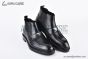 Prada Classic Boot with Logo Plate Black Grain Leather