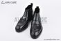 Prada Classic Boot with Logo Plate Black Grain Leather