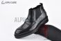 Prada Classic Boot with Logo Plate Black Grain Leather