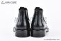 Prada Classic Boot with Logo Plate Black Grain Leather