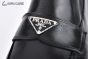 Prada Classic Boot with Logo Plate Black Grain Leather