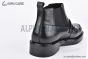 Prada Classic Boot with Logo Plate Black Grain Leather