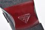 Prada Classic Boot with Logo Plate Black Grain Leather