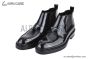 Prada Classic Boot with Logo Plate Black Burnished Leather