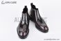 Prada Classic Boot with Logo Plate Brown Burnished Leather