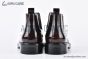 Prada Classic Boot with Logo Plate Brown Burnished Leather