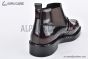 Prada Classic Boot with Logo Plate Brown Burnished Leather