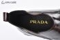 Prada Classic Boot with Logo Plate Brown Burnished Leather