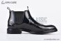 Prada Classic Brogue Boot I Black Burnished Leather