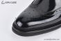 Prada Classic Brogue Boot I Black Burnished Leather
