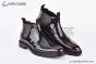 Prada Classic Brogue Boot I Brown Burnished Leather