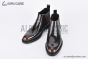 Prada Classic Brogue Boot II Brown Burnished Leather