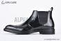 Prada Classic Brogue Boot II Black Burnished Leather