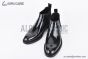 Prada Classic Brogue Boot II Black Burnished Leather