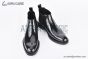 Prada Classic Brogue Boot II Black Burnished Leather