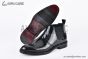 Prada Classic Brogue Boot II Black Burnished Leather