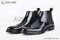 Prada Classic Brogue Boot III Black Burnished Leather