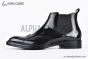 Prada Classic Brogue Boot III Black Burnished Leather