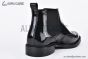 Prada Classic Brogue Boot III Black Burnished Leather