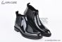 Prada Classic Smooth Boot II Black Burnished Leather
