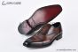 Ferragamo Tramezza Oxford with Toe Cap Black to Brown Gradient Leather