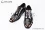 Ferragamo Tramezza Oxford with Toe Cap Black to Brown Gradient Patent Leather