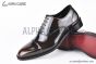 Ferragamo Tramezza Oxford with Toe Cap Black to Brown Gradient Patent Leather