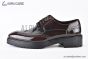 Prada Lace-up Oxford Brogue Brown Patent Leather