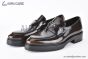 Prada Loafer with Logo Plate Brown Patent Leather