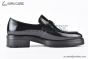 Prada Loafer with Logo Plate Black Patent Leather
