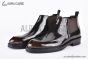 Prada Classic Boot with Side Logo Brown Burnished Leather